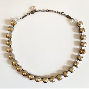 Sabika Champagne Manhattan Chunky Crystal Choker Gold Antique Silver